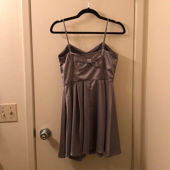 NWOT ASOS Silver satin dress - Picture 2 of 2